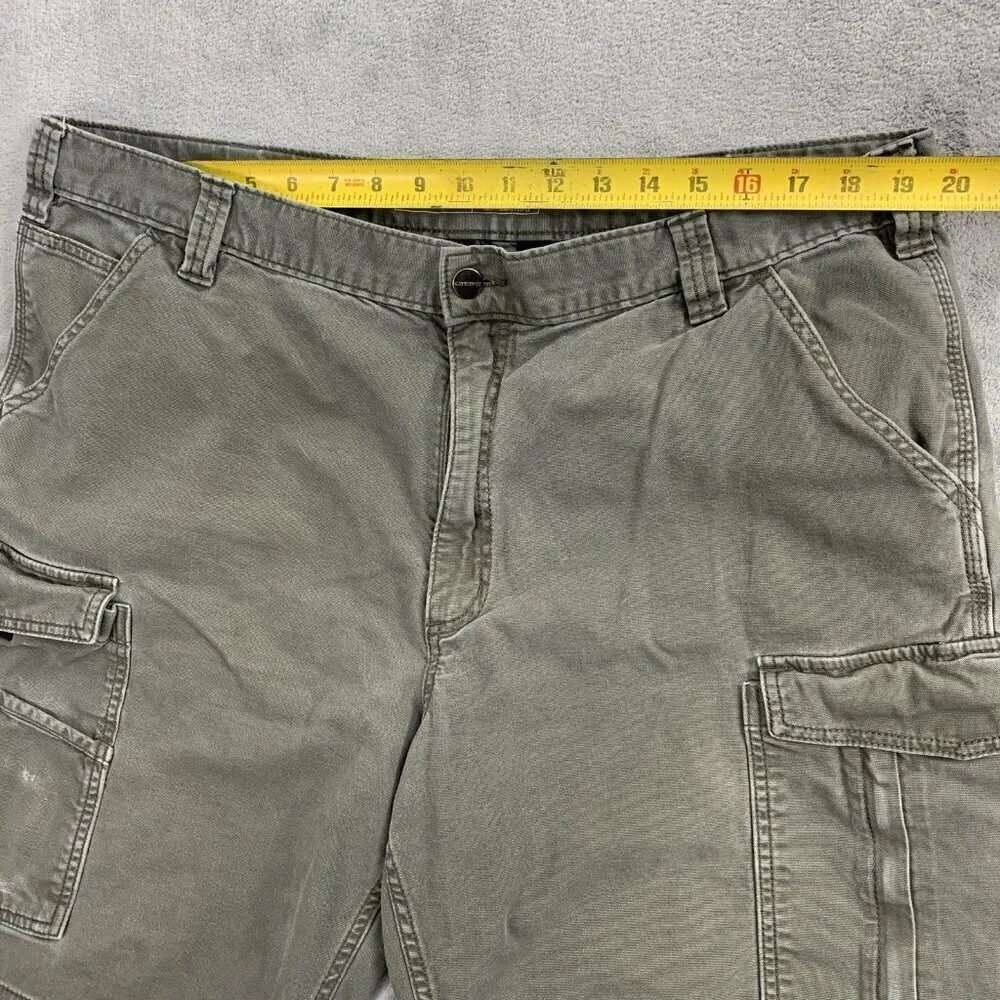 Carhartt Shorts Men 40 Rugged Flex Relaxed Fit Canvas Utility Workwear Green 10”